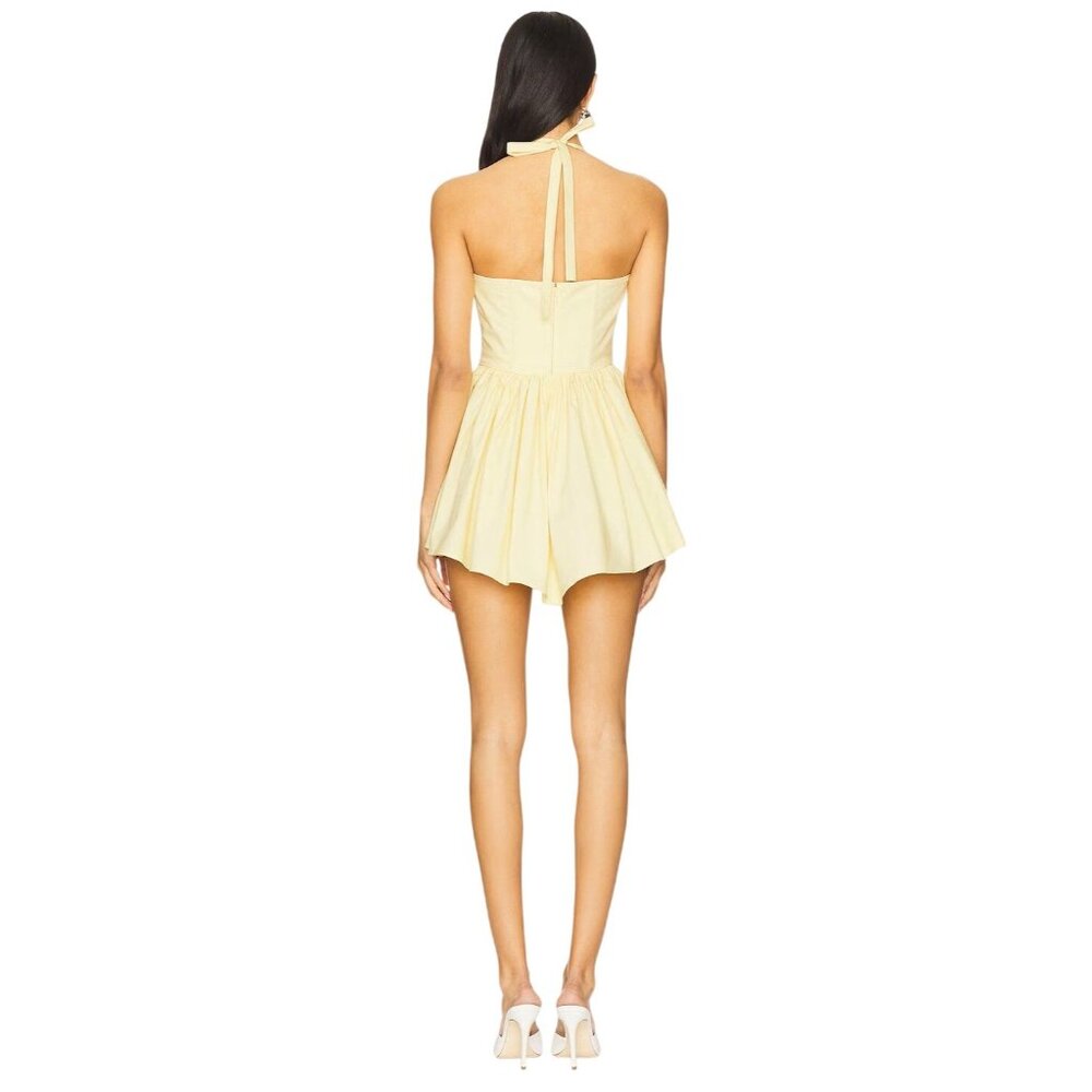 NBD Sara Mini Dress in Pale Yellow Large New Womens Cotton Party - Picture 2 of 9